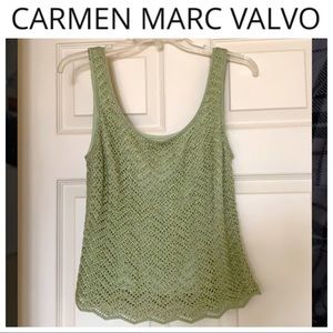 Carmen Marc Valvo Sage Beaded Tank